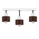 Brązowo-biała lampa sufitowa, trzypunktowy spot DBR50x7WE z drewna i metalu E27 - 2