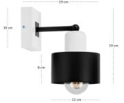 Czarno-biały kinkiet LED WD-SC10x10WE jednopunktowy z litego drewna - 4