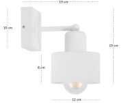 Biały kinkiet LED WD-WE10x10WE jednopunktowy z litego drewna - 4