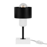 Czarno-biała lampka nocna stołowa DTI-SC10x10WE buk 1xE27 - 2