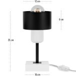 Czarno-biała lampka nocna stołowa DTI-SC10x10WE buk 1xE27 - 4