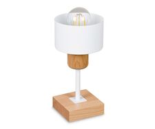 Lampka nocna stołowa DTI-WE10x10BU buk biała 1xE27
