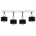 Czarno-biała lampa sufitowa, czteropunktowy spot DSC60x7WE z drewna i metalu E27 - 2