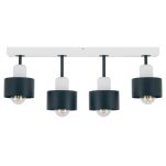 Antracytowo-biała lampa sufitowa, czteropunktowy spot DAN60x7WE z drewna i metalu E27 - 2