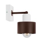 Brązowo-biały kinkiet LED WD-BR10x10WE jednopunktowy z litego drewna - 2