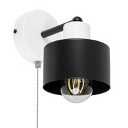 Biało-czarny kinkiet LED z włącznikiem SHWD-OME1010WE jednopunktowy industrialny z metalu