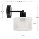 Czarny kinkiet jednopunktowy z białym abażurem WD-BE-1010SC-WE - 5