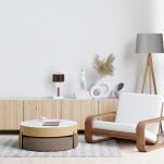 Brązowo-biała lampka nocna stołowa DTI-BR10x10WE buk 1xE27 - 3