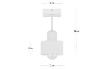 Biała lampa sufitowa, jednopunktowy spot DWE10x10WE z drewna i metalu E27 - 4