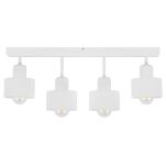 Biała lampa sufitowa, czteropunktowy spot DWE60x7WE z drewna i metalu E27 - 2