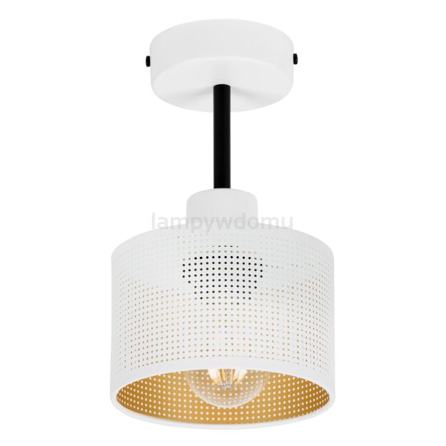 Lampa sufitowa biała jednopunktowa z białym abażurem B-1010WE-WE E27