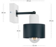 Antracytowo-biały kinkiet LED WD-AN10x10WE jednopunktowy z litego drewna - 4