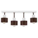 Brązowo-biała lampa sufitowa, czteropunktowy spot DBR60x7WE z drewna i metalu E27 - 2