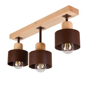 Lampa sufitowa DBR50x7BU buk brązowa 3xE27