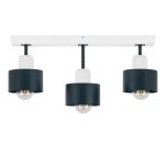 Antracytowo-biała lampa sufitowa, trzypunktowy spot DAN50x7WE z drewna i metalu E27 - 2