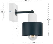 Antracytowo-biały kinkiet LED SHWD-AN10x10WE jednopunktowy z litego drewna z włącznikiem - 4