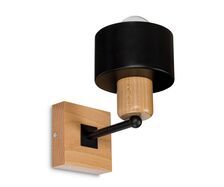 Czarny kinkiet LED WD-SC10x10BU jednopunktowy z litego drewna
