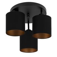 Lampa sufitowa czarna trzypunktowa z czarnymi abażurami C-3030SC-SCSCSC E27